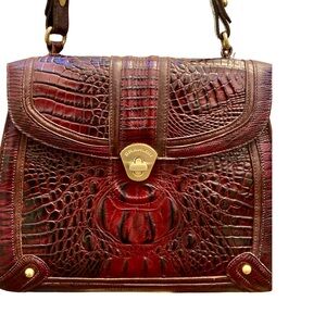 Brahmin Burgundy handbag Crocodile Muriel True Vintage EUC